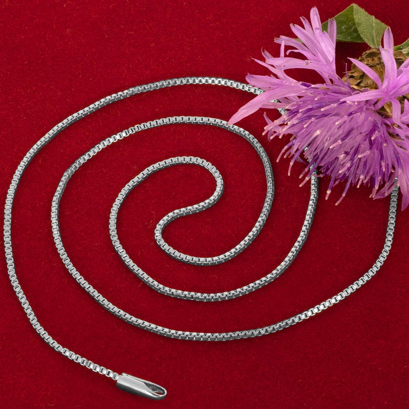 LIFETIME JEWELRY 1mm Box Chain Necklace for Women and Men 24k Real Gold Plated (22 inches, White Gold) - Image 5